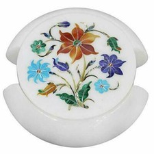 Marbre Coaster Set Cornaline Pierre Pireta Dura Main Cadeau