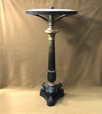ancienne lampe à huile " SINOMBRE " bronze patiné et doré 56cm XIXème no pétrole