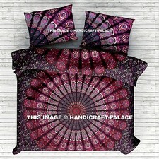 Housse De Couette Mandala Indienne Boho Avec 2 Oreillers