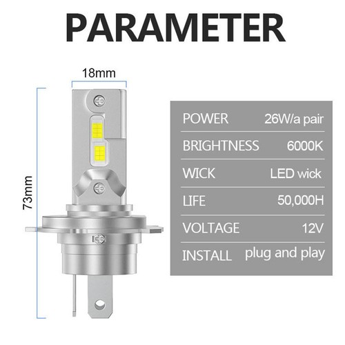 Ampoule led phare 2000lm - led, h4