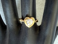 Bague en or massif 18 carats - pierre en forme de coeur - taille 55