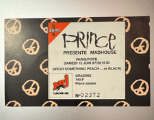 PRINCE 1987  original Ticket show PARIS , WEAR SOMETHING PEACH...Tour