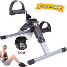 Mini Vélo d'Appartement Pédalier Pliable Réglable Ecran LCD Fitness Jambes Bras