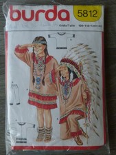 Patron couture déguisement INDiEN et INDiENNE pour enfants 4 et 6 ans Burda 5812