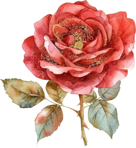 Aquarelle fleur dorée 9x9 - , cm