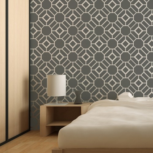 Pochoir mural grand motif