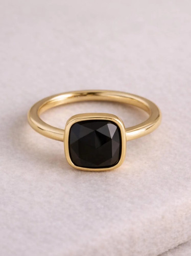 Bague laiton onyx - bague,