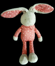 *. DOUDOU PELUCHE KLORANE LAPIN GRIS ROSE ETOILES EXCELLENT ETAT