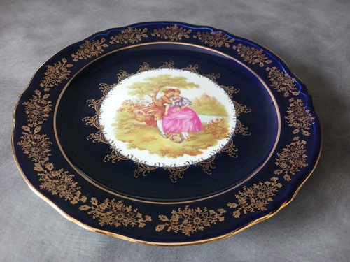 Assiette limoges bleu - , décor