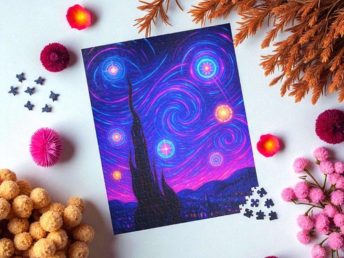Puzzle peinture van - gogh, nuit