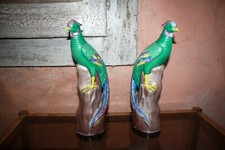 Paire de statue en porcelaine Oiseaux Phoenix Importation Chine XXème phenix