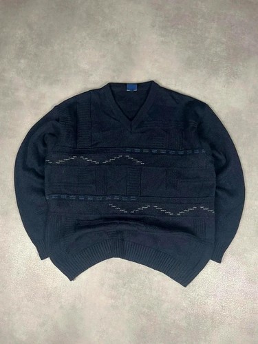 Pull col maille vintage - v,