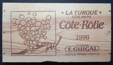 Estampe , façade de caisse COTE - ROTIE LA TURQUE 1996 côte brune GUIGAL