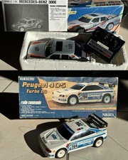 Lot 2 Voitures RC Nikko Mercedes Benz 300E & Peugeot 405 Turbo 16 Fonctionnelles
