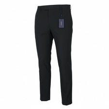 Pantalon Foncé En Lin Stretch