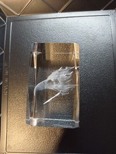 Presse-papier en verre optique – gravure laser 3D aigle – 8 × 5 cm – 480 g  