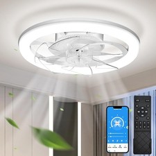 Ventilateur de plafond silencieux de 50 cm avec lumières,Réversible ventilateur