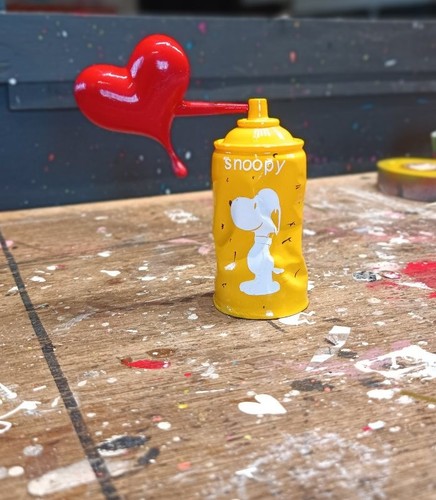 Spray jaune snoopy coeur - spray,