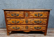 Magnifique commode arbalète Louis XV en merisier massif vers 1900-1920