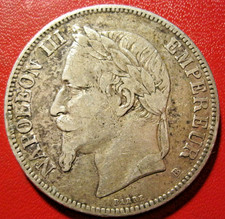 France.  Ecu de 5 Francs Napoléon III 1870 BB. TTB