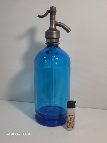 Siphon ancien cristal - ancien, bleu