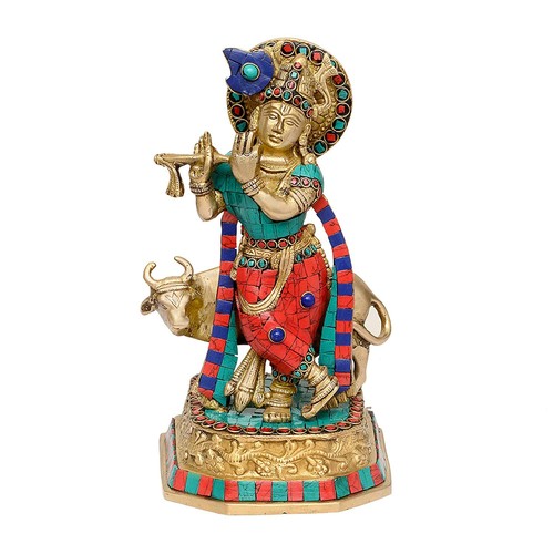 Laiton krishna jouer flûte - jouer,