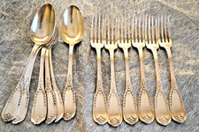 6+6 couverts de table métal argenté ravinet d'enfert style empire