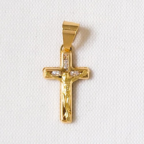 14k jaune croix crucifix - or,