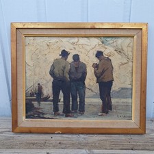 Gustave VIDAL (1895-1966) Ecole provençale Huile sur panneau Priere De Pecheurs