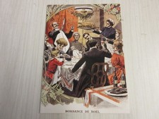 CP CARTE POSTALE VOEUX NOEL 1907 MERVEILLEUX REPAS en FAMILLE VEILLE de NOEL