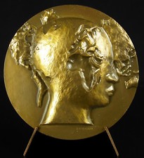 Médaille La Documentation Carte Française Du Monde - Sur Profil Map Of World