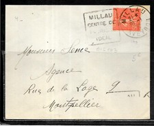 B226-DAGUIN-SEMEUSE SUR LETTRE DE MILLAU DU 30/01/32-MILLAU/CENTRE DE/TOURISME..
