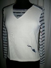   PULL blanc Manches voile
