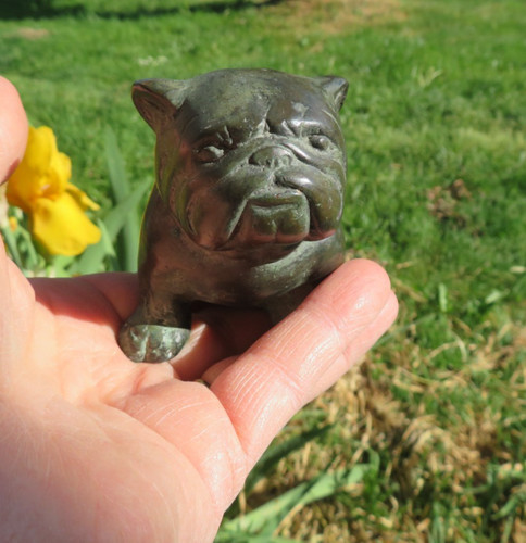 Ancien petit bronze bouledogue - petit,