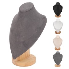 Porte-affichage De Collier Multifonction élégant Buste De Bijoux En Bois Sta OBF