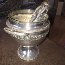 sucrier et pince à sucres en métal argenté orfèvre P&B  et G&H Art Nouveau