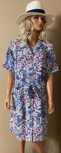 Robe chemise blanche - , fleurie