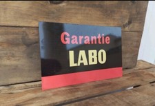 Ancienne Plaque Métal Huile Garantie Labo  - enamel sign - emailschild