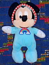 QB/  DOUDOU PELUCHE  DISNEY SIMBA TOYS MICKEY PYJAMA BLEU ARC EN CIEL 31cm TTBE
