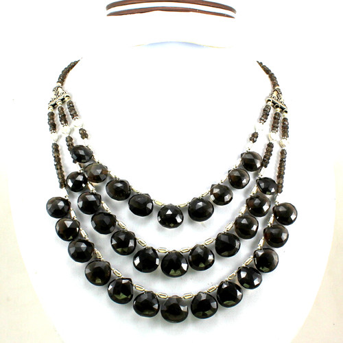 Collier naturel quartz fumé