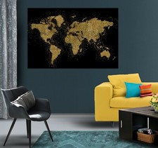 3D sable doré B493 carte du monde autocollant mural papier peint peinture murale Amy