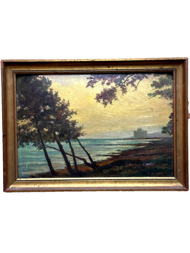 Tableau ancien île - ancien,