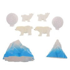  8 Pcs Statue De Paysage Polaire Mini Village Noel Accessoires Jardin Miniature
