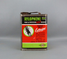 Bidon Vide de Xylophène insecticide, protection du bois, déco marque ancienne.