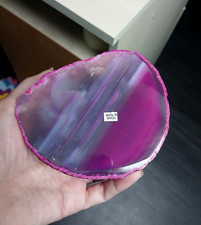 Nodule scié agate rose teintée semi poli 589 g / 11 cm x 9,4 cm