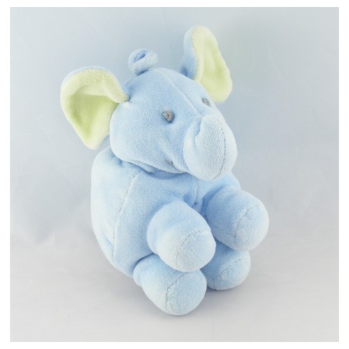 Doudou hochet éléphant bleu
