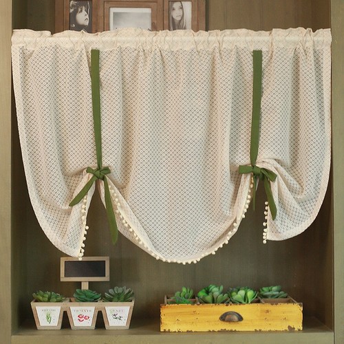 Rideau lacets dentelle - lacets, en
