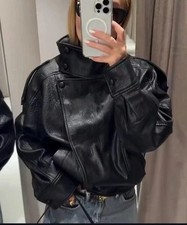 Veste En Similicuir Noire Zara
