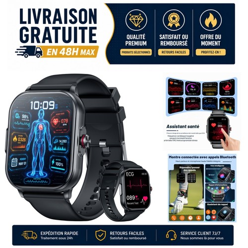 Montre connectée ecg idomars - montre,