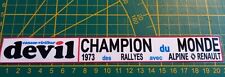 Sticker autocollant Alpine A110 Champion du monde des rallyes Devil